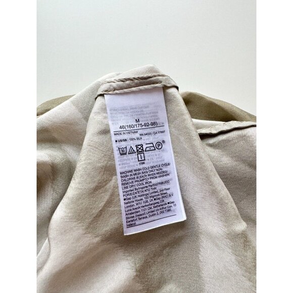 BANANA REPUBLIC Reverie Green Zebra 100% Silk Blouson Flowy Tent Dress, Size M - Picture 13 of 14